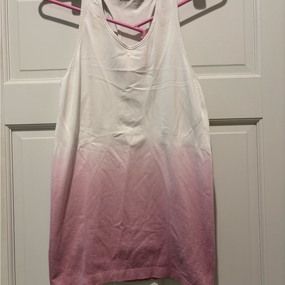 Zyia Pink and White Ombre Seamless Tank Top